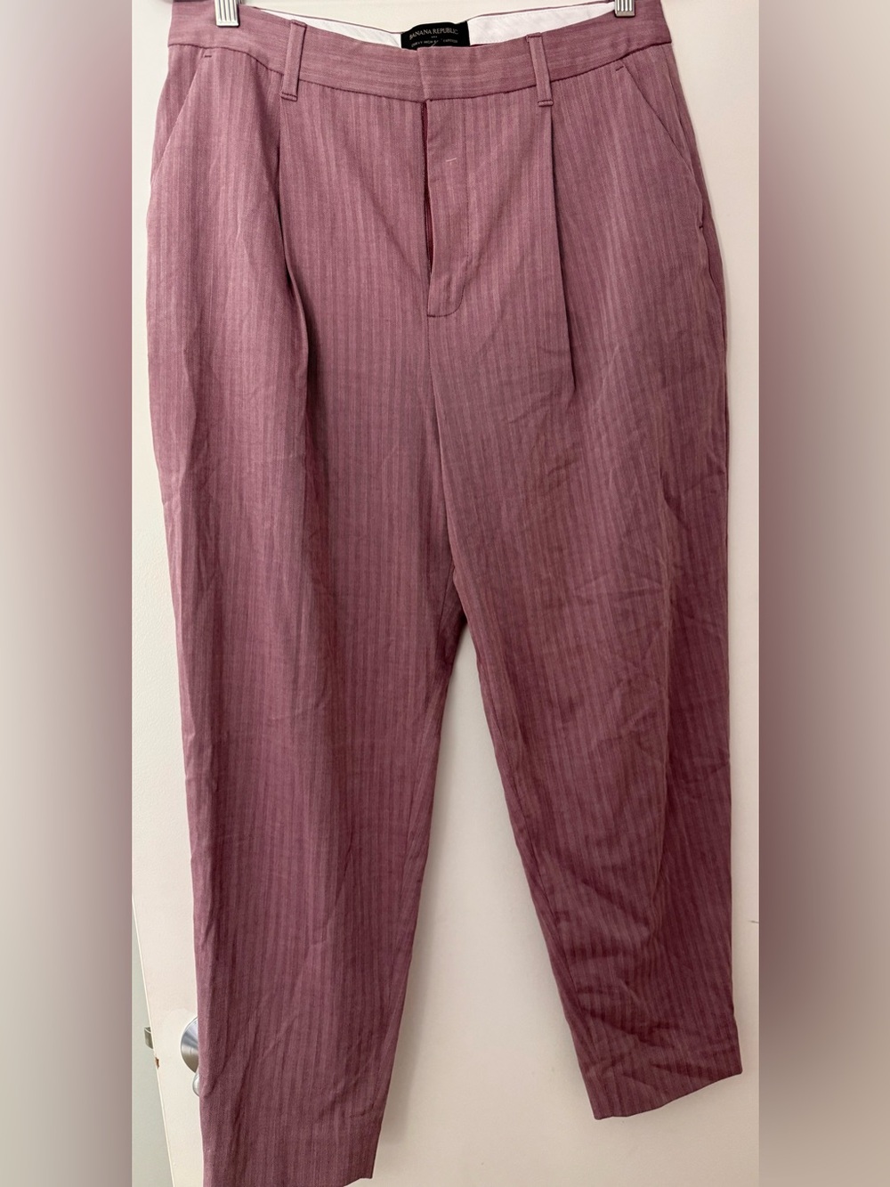 Banana Republic Curvy Mauve Pinstripe Women's Dress Pants
